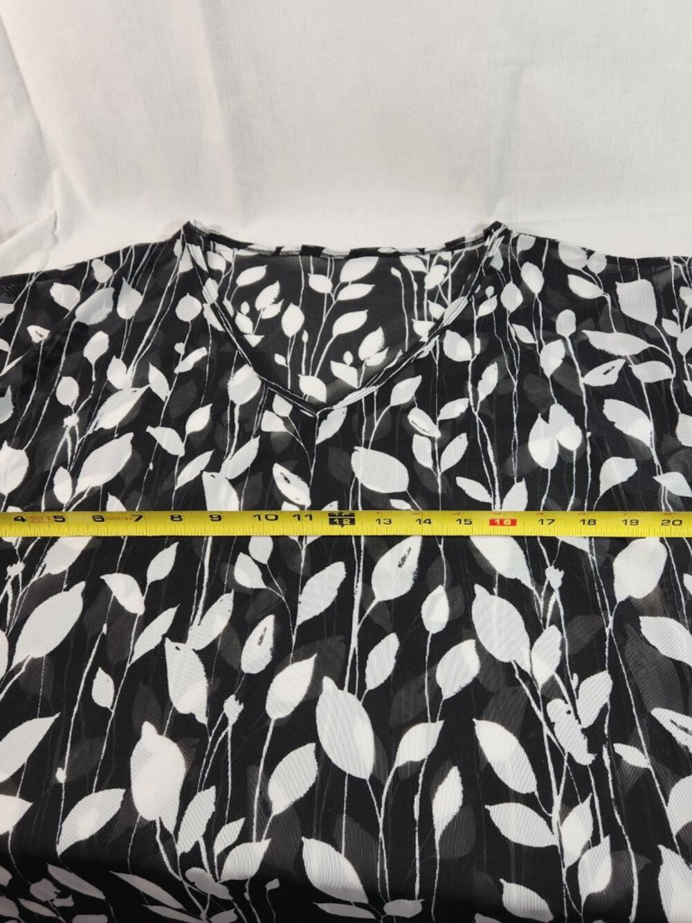 Anne Cole Swimwear Tunic Top Sheer Black White Short Sleeve L / XL NEW w Tags - Picture 7 of 13